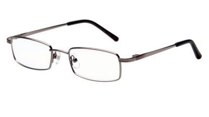 A pair of glasses rests gracefully on a stark white background