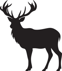 Naklejka na ściany i meble Elk Silhouette Vector Illustration White Background