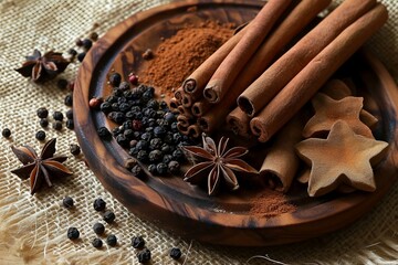 a plate of spices and powder