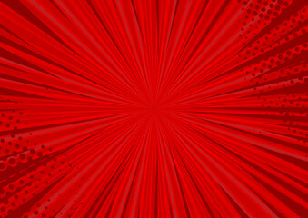 vibrant red sunburst backdrop with halftone accents for comics-inspired designs