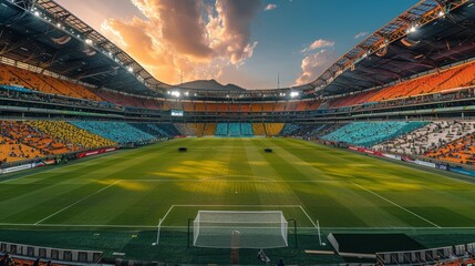 European Football cup 2024,  wallpaper soccer stadium close to the field 