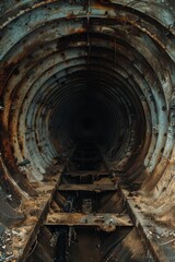 Corroded Industrial Tunnel in Urban Decay