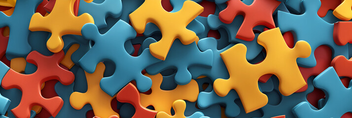 World Autism Awareness day Abstract background from puzzles .