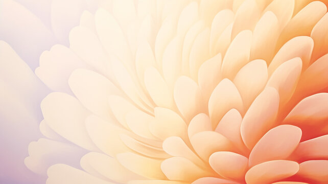 Flower close-up of pastel peach color, background greeting card in watercolor style