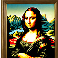 Mona Lisa, ai-generatet - obrazy, fototapety, plakaty