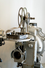 Old film video camera. Movie projector player