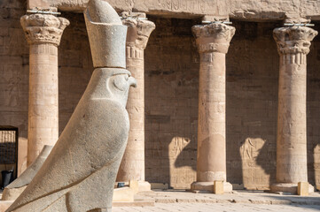 Edfu, Temple of Horus, temples of ancient Egypt, ancient civilizations - obrazy, fototapety, plakaty