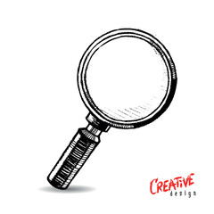 Hand drawn magnifier doodle search icon, excellent. Vector illustration