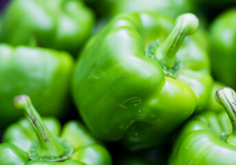 Close up green bell pepper - 774023593