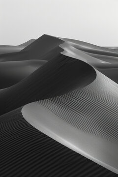 Sand dunes, minimal shadow play, undulating forms