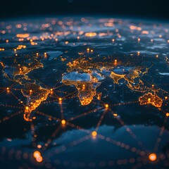 Stylish World Map Connections - Ideal for Business, Travel, or Lifestyle Marketing