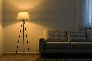 modern cozy floor lamps in the room 