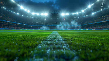 Abstract night soccer grass stadium 
