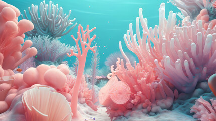Under the sea Coral reef background
