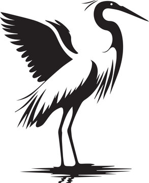 recommend clip art: Egret Bird Silhouette , illustration