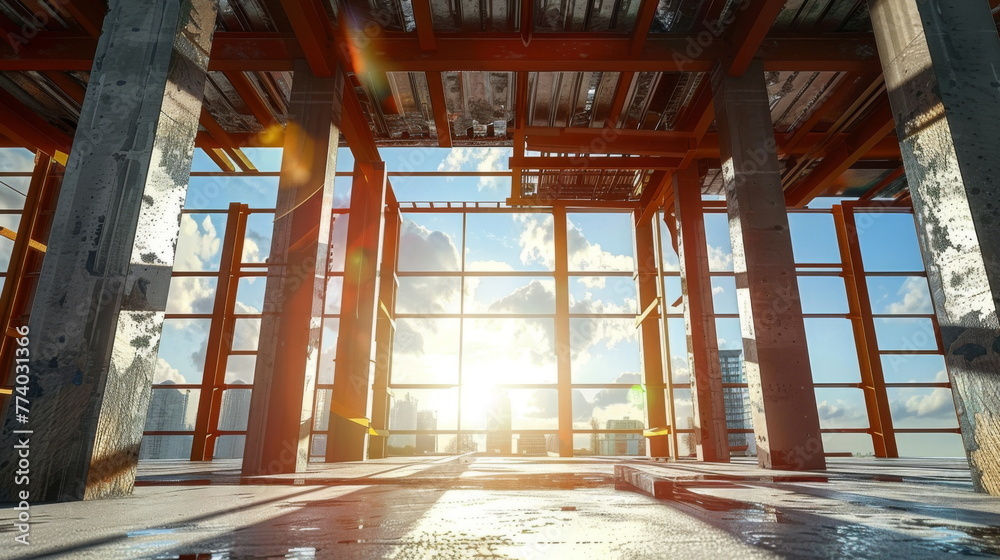 Poster sunlight shining through windows of building