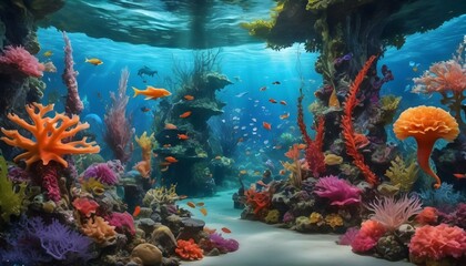 Fototapeta na wymiar Captivating Underwater Garden Teeming With Vibran 3