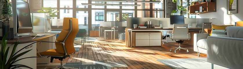 Fototapeta premium icon office environment with employees using digital tools, showcasing a datadriven culture Executive perspective icon virus