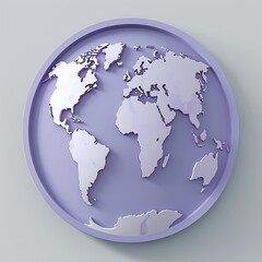 3D render icon 3D world map highlighting countries collaborating on renewable energy initiatives Global effort icon 3d business