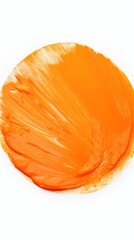 Orange thin barely noticeable paint brush circle background pattern isolated on white background