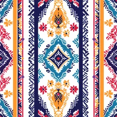 Fototapete Boho-Stil Pattern seamless design, wallpaper, flower, fabric, carpet, mandalas, clothing, wrapping, sarong, tablecloth, shape, geometric pattern, ethnic pattern, traditional. illustration