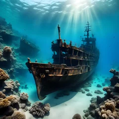 Foto auf Alu-Dibond antique ship wrecks, ai-generatet © Dr. N. Lange