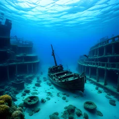 Foto auf Alu-Dibond antique ship wrecks, ai-generatet © Dr. N. Lange