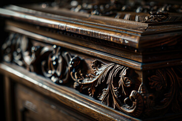 Intricate Wood Carvings, Jewelry Box, Antique Furniture, Craftsmanship Details