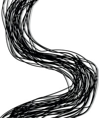 The curved flow consists of lines imitating tree branches or a plant.