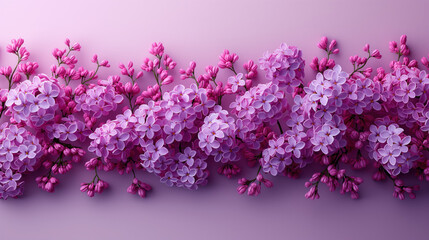 Lilac Flowers on a Purple Background