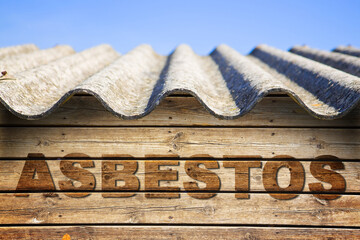 Dangerous asbestos roof detail, one of the most dangerous materials in the construction industry...