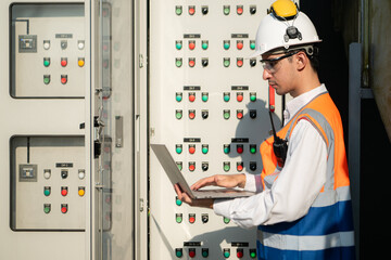 Before proceeding with the testing, Electrical engineer inspects the installed control panel.