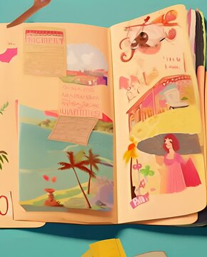 animated depiction of a 70s style travel diary