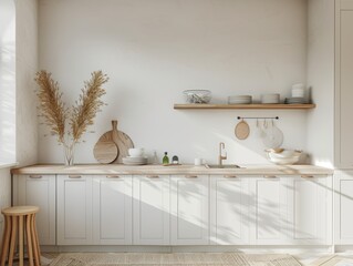 Obraz na płótnie Canvas Home mockup, kitchen interior in Scandinavian style