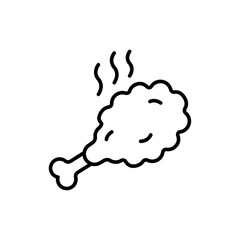 Fried chicken outline icons, minimalist vector illustration ,simple transparent graphic element .Isolated on white background