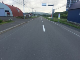 北海道の直線的な道路