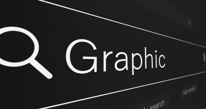 Graphic designer. Typing search query into web browser