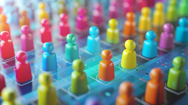 icon Scatter plot with cute creatures interacting on a solid background icon business