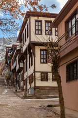 Fototapeta na wymiar A different view from the houses, mansions and beautiful streets of historical Afyonkarahisar