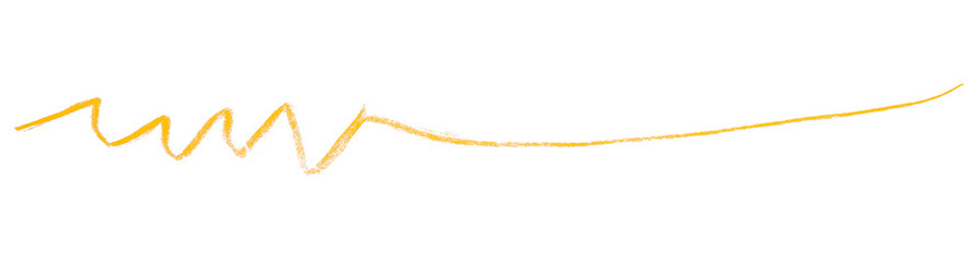 yellow pencil strokes isolated on transparent background