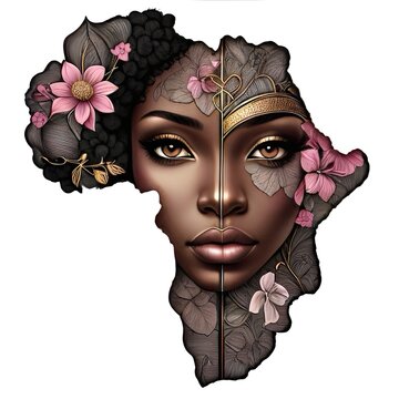 Black woman with flowers 