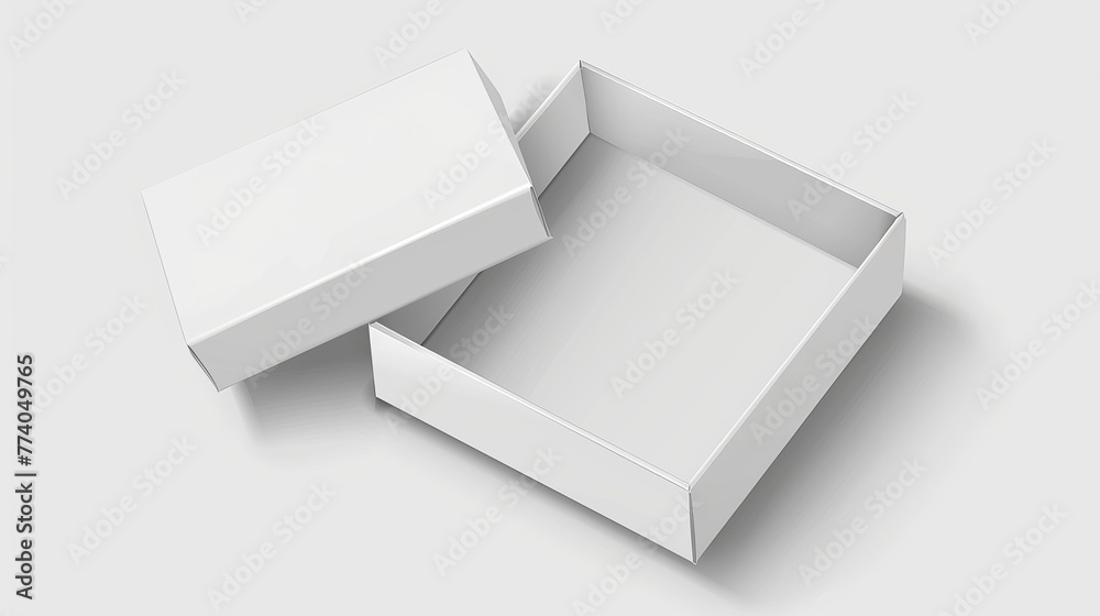Poster white cardboard package box with candy. isolated on white background. ready for your design. product