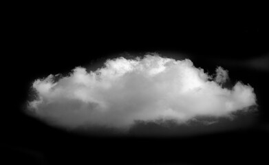 White cloud on a black background. The contrast of colors creates a visually striking design. Ideal...