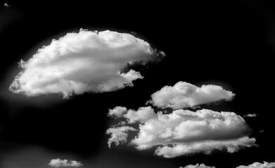 White cloud on a black background. Contrast and simplicity for a striking design. Clean, modern...