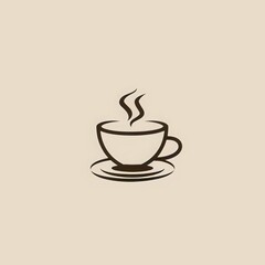 Fototapeta premium logo for a coffee brand, simple, vector, logo design, coffee shop, copy and text space