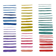 Colorful vector watercolor brush strokes set. Spots on a white background.