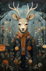 Acrylic Fantasy Deer Painting