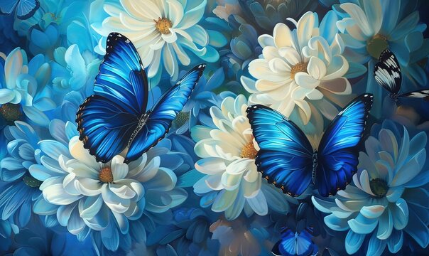 Ai sfondo azzurro con farfalle 03