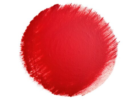 Red thin barely noticeable paint brush circle background pattern isolated on white background
