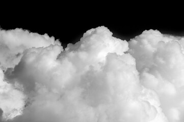 White cloud on a black background. Minimalist design with high contrast Clean and elegant appearance Modern and sophisticated appearance